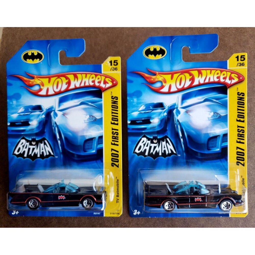 Hot Wheels TV BATMOBILE Black 2007 First Editions 15/36 Honeycomb Grill! LOT X 2 - Picture 3 of 16
